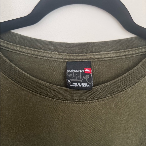 Quiksilver Men's Graphic T-shirt Size XL Olive Green Vintage Y2K Surf Skate 90s - Picture 3 of 8